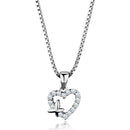 Chain Necklace 3W840 Rhodium Brass Chain Pendant with AAA Grade CZ