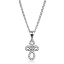 Chain Necklace 3W845 Rhodium Brass Chain Pendant with AAA Grade CZ