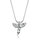 Chain Necklace 3W848 Rhodium Brass Chain Pendant with AAA Grade CZ