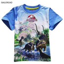 4-11Years Old Children Kids Shorts Tops Tees T Shirt Summer Teenager Boys Girls T-Shirt For Dinosaur Summer Shirts SAILEROAD-2001 blue-4T-JadeMoghul Inc.