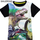4-11Years Old Children Kids Shorts Tops Tees T Shirt Summer Teenager Boys Girls T-Shirt For Dinosaur Summer Shirts SAILEROAD-2004 black-4T-JadeMoghul Inc.