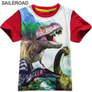4-11Years Old Children Kids Shorts Tops Tees T Shirt Summer Teenager Boys Girls T-Shirt For Dinosaur Summer Shirts SAILEROAD-2004 red-4T-JadeMoghul Inc.