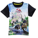 4-11Years Old Children Kids Shorts Tops Tees T Shirt Summer Teenager Boys Girls T-Shirt For Dinosaur Summer Shirts SAILEROAD-910 blue-4T-JadeMoghul Inc.