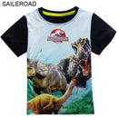 4-11Years Old Children Kids Shorts Tops Tees T Shirt Summer Teenager Boys Girls T-Shirt For Dinosaur Summer Shirts SAILEROAD-910 blue-4T-JadeMoghul Inc.