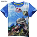 4-11Years Old Children Kids Shorts Tops Tees T Shirt Summer Teenager Boys Girls T-Shirt For Dinosaur Summer Shirts SAILEROAD-910 blue-4T-JadeMoghul Inc.