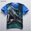 4-11Years Old Children Kids Shorts Tops Tees T Shirt Summer Teenager Boys Girls T-Shirt For Dinosaur Summer Shirts SAILEROAD-910 blue-4T-JadeMoghul Inc.
