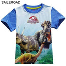 4-11Years Old Children Kids Shorts Tops Tees T Shirt Summer Teenager Boys Girls T-Shirt For Dinosaur Summer Shirts SAILEROAD-910 blue-4T-JadeMoghul Inc.