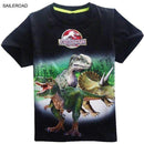 4-11Years Old Children Kids Shorts Tops Tees T Shirt Summer Teenager Boys Girls T-Shirt For Dinosaur Summer Shirts SAILEROAD-910 blue-4T-JadeMoghul Inc.