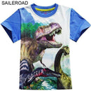 4-11Years Old Children Kids Shorts Tops Tees T Shirt Summer Teenager Boys Girls T-Shirt For Dinosaur Summer Shirts SAILEROAD-910 blue-4T-JadeMoghul Inc.