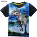 4-11Years Old Children Kids Shorts Tops Tees T Shirt Summer Teenager Boys Girls T-Shirt For Dinosaur Summer Shirts SAILEROAD-910 blue-4T-JadeMoghul Inc.