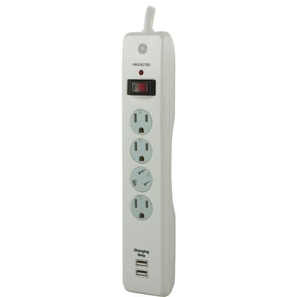 4-Outlet Surge Protector with 2 USB Ports-Surge Protectors-JadeMoghul Inc.