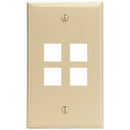 4-Port QuickPort(R) Wall Plate (Ivory)-Cables, Connectors & Accessories-JadeMoghul Inc.
