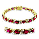 Gold Charm Bracelet 415505 Gold Brass Bracelet with Synthetic in Ruby