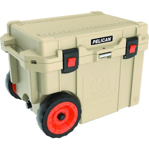 45-Quart Elite Cooler with Built-in Wheels (Tan)-Camping, Hunting & Accessories-JadeMoghul Inc.