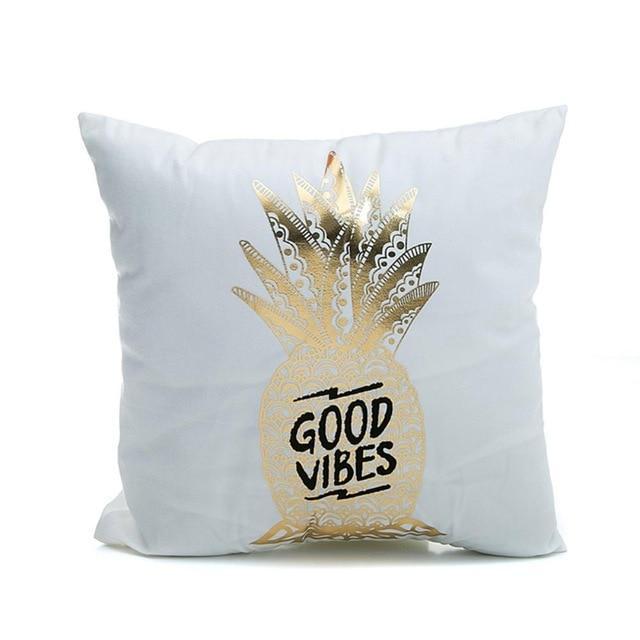 45*45cm Super Soft Pineapple Love Letters Bronzing Hot Silver Pillow Sets Of Cotton And Linen Car Sofa Cushions Pillow-3-45x45cm-China-JadeMoghul Inc.