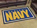 4x6 Rug U.S. Armed Forces Sports  Navy 4'x6' Plush Rug