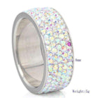 5 Row Lines Clear Crystal Jewelry Fashion Stainless Steel Engagement Rings-5.5-AB-JadeMoghul Inc.