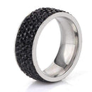 5 Row Lines Clear Crystal Jewelry Fashion Stainless Steel Engagement Rings-5.5-Black-JadeMoghul Inc.