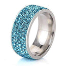 5 Row Lines Clear Crystal Jewelry Fashion Stainless Steel Engagement Rings-5.5-Sky Blue-JadeMoghul Inc.