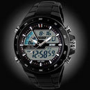 50M Waterproof Men Sports Watch-BlackWithWhiteRing-JadeMoghul Inc.