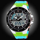 50M Waterproof Men Sports Watch-GreenWithColorBand-JadeMoghul Inc.