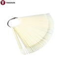 50pcs False Nail Display Fan Board Nail Art Tips Polish UV Gel Decoration Practice Round Hoop Display Stick Clear Natural-nature color-JadeMoghul Inc.