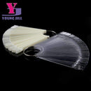 50PCS False Nail Tips Fan shaped Fake Nail Art Tips Polish UV Gel Sticker Decoration Display Stick Gel Salon Tool Clear Natural-Transparent-JadeMoghul Inc.
