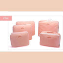 5pcs In One Set Large Travelling Storage Bag Luggage Clothes Tidy Organizer Pouch Suitcase cosmetiquera bolso cosmetic bag-pink-JadeMoghul Inc.