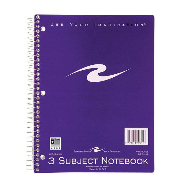 (6 EA) SPIRAL NOTEBOOK 3 SUBJECT-Learning Materials-JadeMoghul Inc.