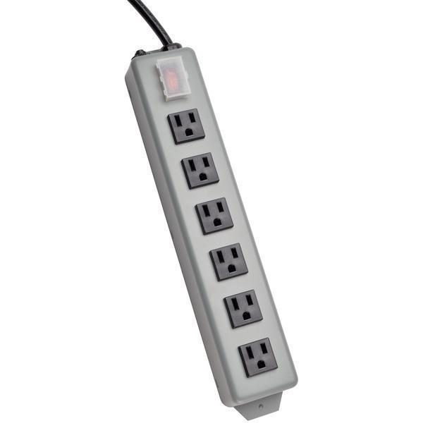 6-Outlet Industrial Power Strip, 6ft Cord-Surge Protectors-JadeMoghul Inc.