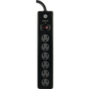 6-Outlet Surge Protector (Black, 6ft Cord)-Surge Protectors-JadeMoghul Inc.