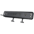 6-Outlet Surge Protector with Clamps & 2 USB Ports-Surge Protectors-JadeMoghul Inc.