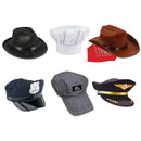 6 PC HAT FEDORA POLICE CHEF COWBOY-Toys & Games-JadeMoghul Inc.