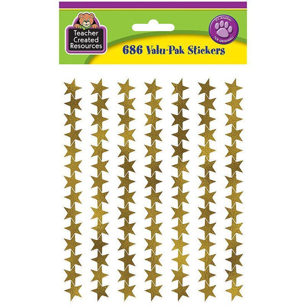 (6 Pk) Gold Foil Star Stickers Valu-Learning Materials-JadeMoghul Inc.