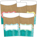 (6 Pk) Shabby Chic Library Pockets-Learning Materials-JadeMoghul Inc.