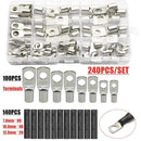 60/240/260CPS Assortment Car Auto Copper Ring Terminal Wire Crimp Connector Bare Cable Battery Terminals Soldered Connectors Kit JadeMoghul Inc.