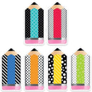 6IN STRIPED/SPOTTED PENCILS CUTOUTS-Learning Materials-JadeMoghul Inc.