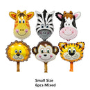 6pcs Safari Party Theme Animal Ballons Jungle Party Zoo Helium Foil Air Balloon Kids Birthday Party Decorations Baloon Kit Balon