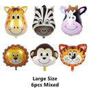 6pcs Safari Party Theme Animal Ballons Jungle Party Zoo Helium Foil Air Balloon Kids Birthday Party Decorations Baloon Kit Balon