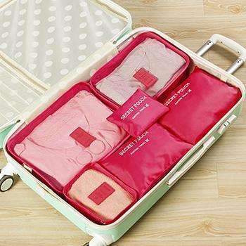 6pcs In One Set travel Bag Cosmetic Toiletry Makeup Bags And Cases Kosmetiktasche Organisateur De Sac A Main Organizador Bolso-red-JadeMoghul Inc.
