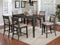 7-Piece Wooden Counter Height Table Set In Brown-Dining Tables-Brown-Solid Wood Wood Veneer & Fabric-JadeMoghul Inc.