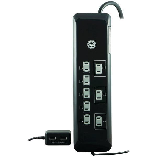8-Outlet Surge Protector with USB Tether, 4ft Cord-Surge Protectors-JadeMoghul Inc.