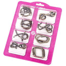 8Pcs/Set Metal Montessori Puzzle Wire IQ Mind Brain Teaser Puzzles Children Adults Interactive Game Reliever Educational Toys AExp