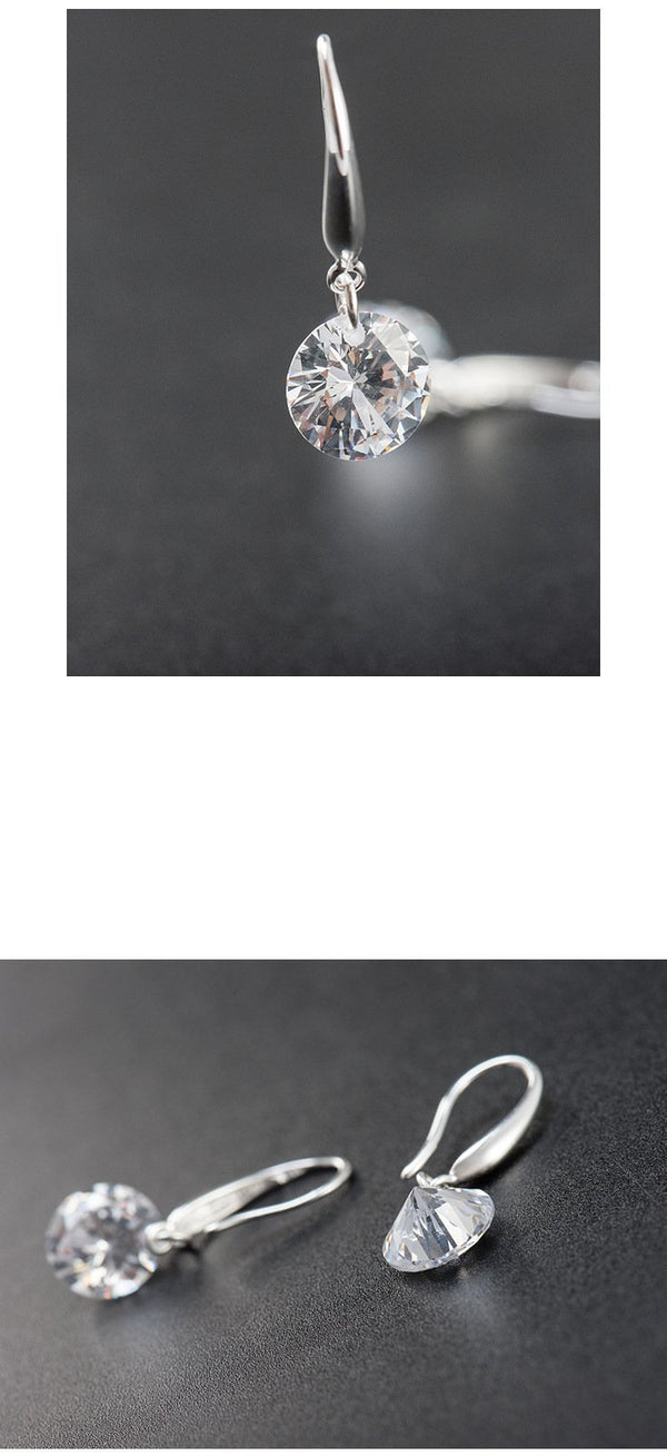 925 Silver Feather Crystal Earrings--JadeMoghul Inc.