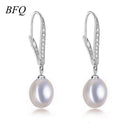 925 Stamped Sterling Silver Genuine Pearl earrings-white-JadeMoghul Inc.