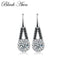 925 Sterling Silver Black Zircon Earrings--JadeMoghul Inc.