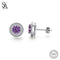 925 Sterling Silver Gemstone Stud Earrings for Women-Purple-China-JadeMoghul Inc.