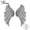 925 Sterling Silver Glitter Angel Wings Stud Earrings--JadeMoghul Inc.