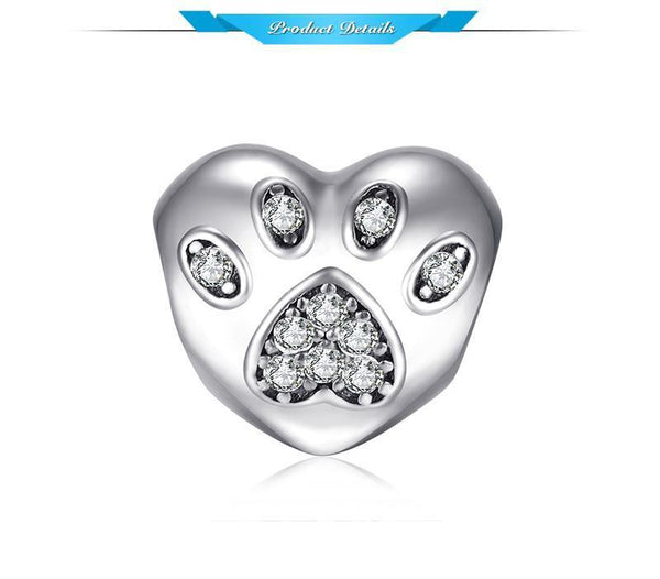 925 Sterling Silver Puppy Palm Heart Cubic Zirconia Bead--JadeMoghul Inc.