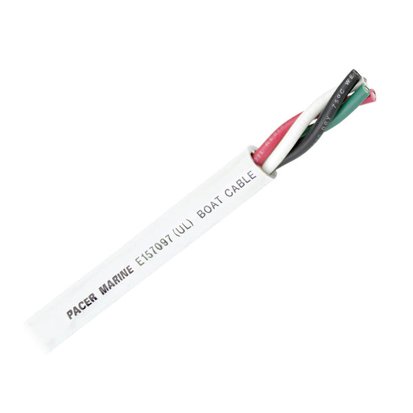 Pacer Round 4 Conductor Cable - 250 - 14/4 AWG - Black, Green, Red  White [WR14/4-250]